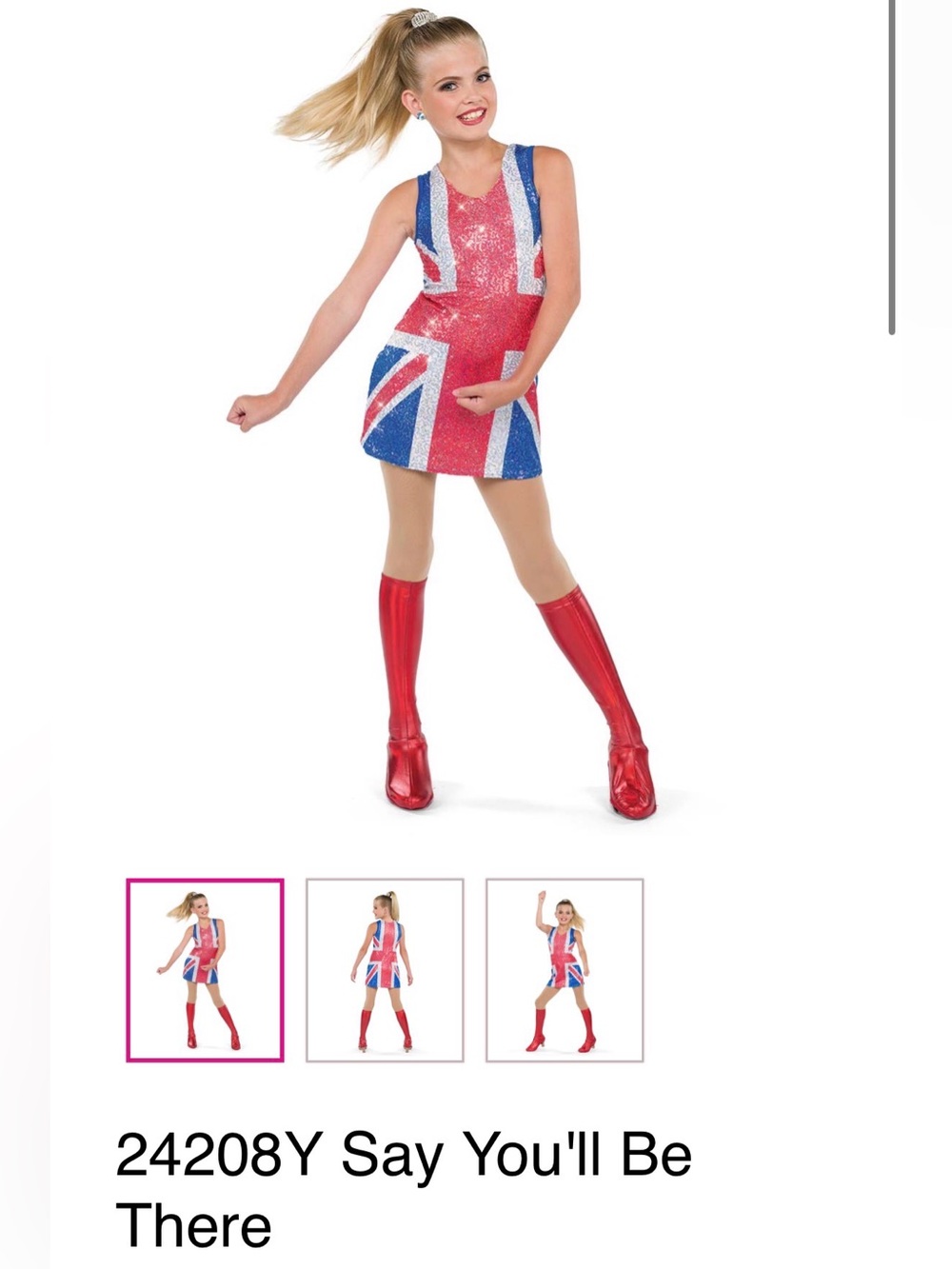 Small Adult Dance Costume - Red/Blue/White